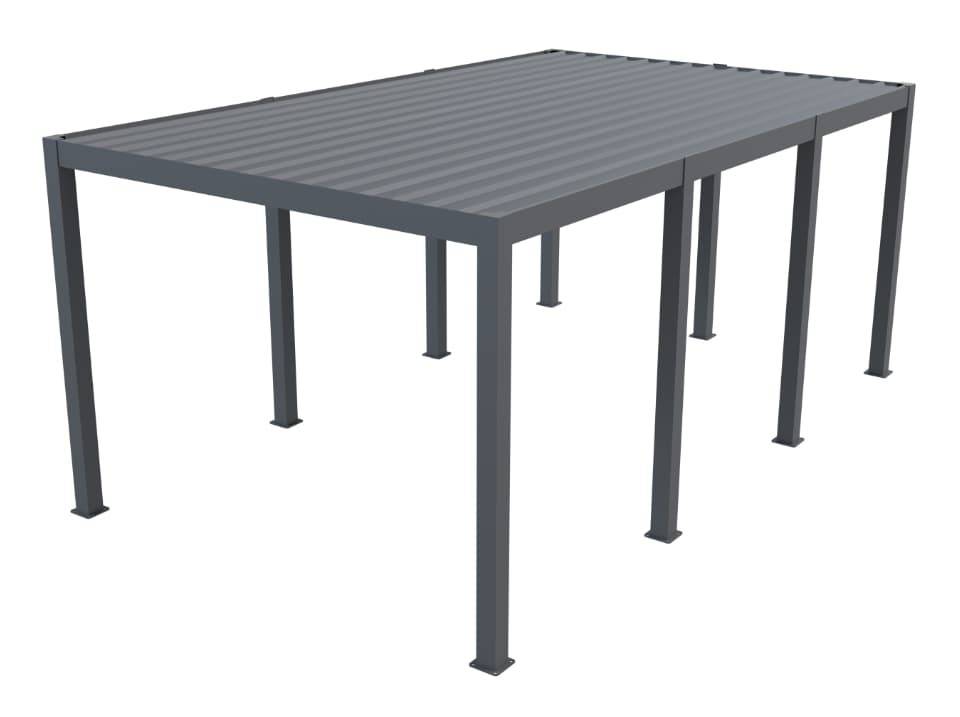 Carport aluminium CARLTON 324 x 550 cm - 1 Voiture - 17,69m2 - Gris anthracite - Image 4