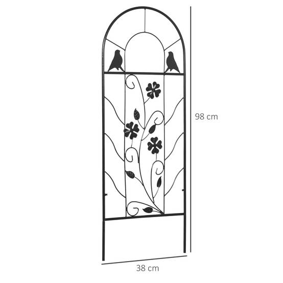 Lot 2 Treillis Jardin Métal Plantes Grimpantes Support Décoratif 38x98cm Noir - ComfortXL Outdoor Living - Image 5