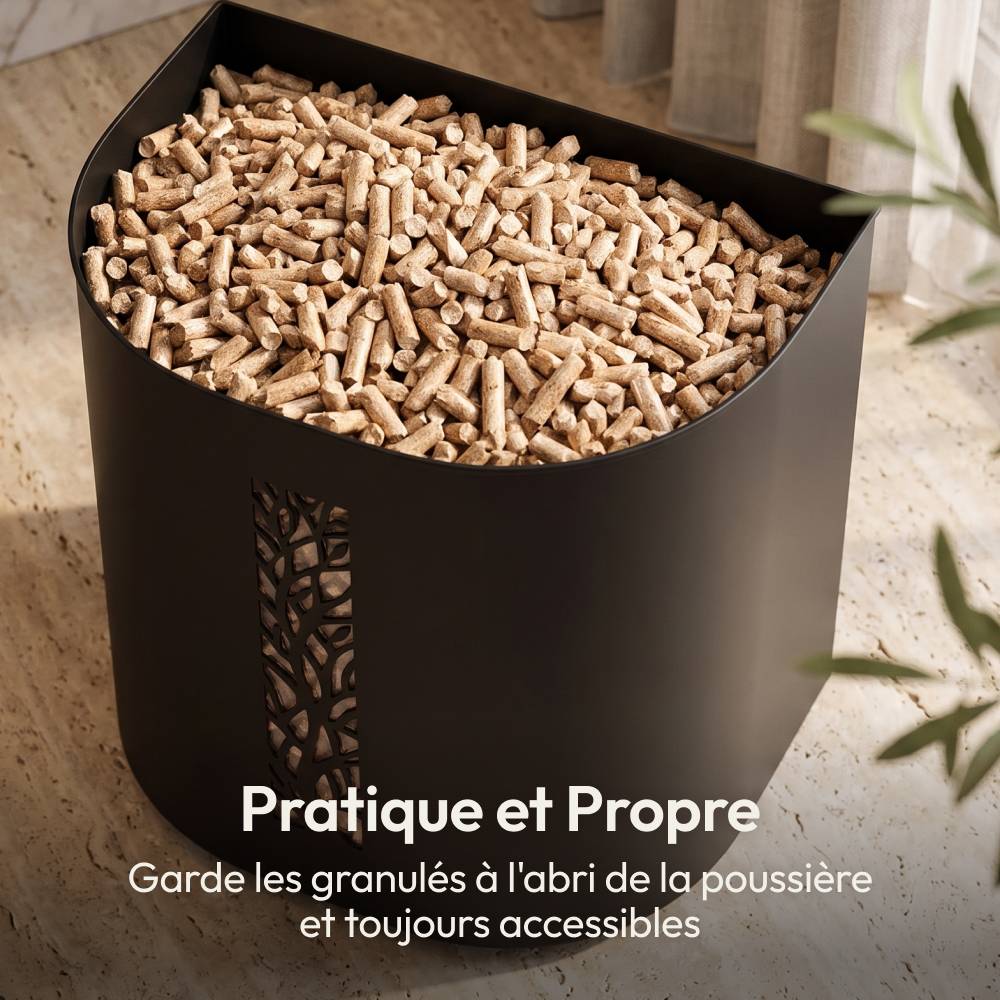 Réservoir Pellets & Granulés avec Roulettes, 30kg, Métal Noir CASABEL - Image 4