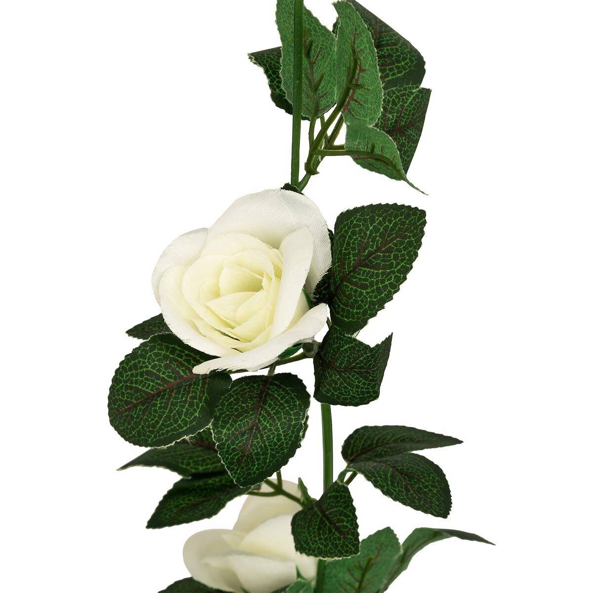 Guirlande Artificielle de Roses "Naki" 230cm Blanc - Image 2