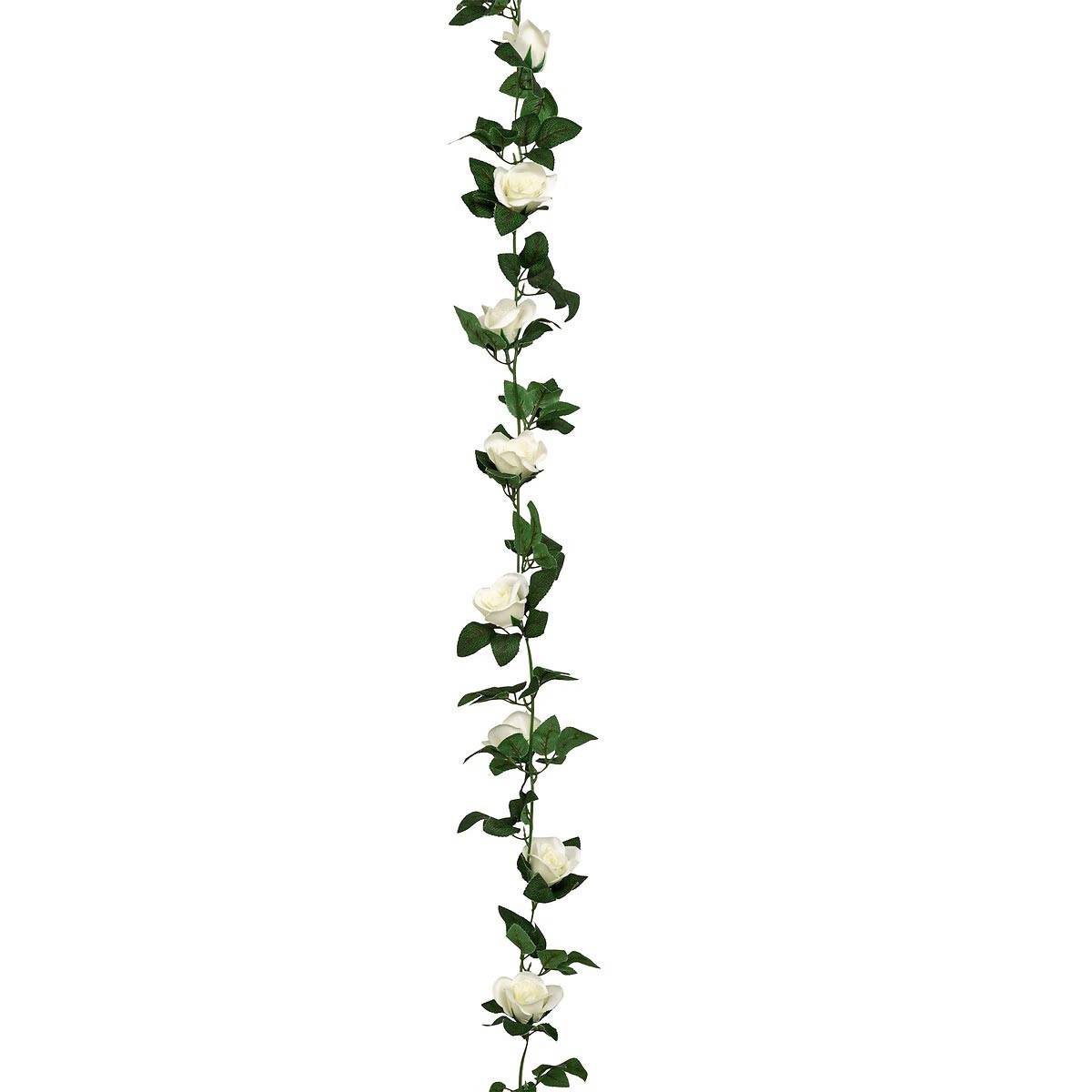 Guirlande Artificielle de Roses "Naki" 230cm Blanc - Image 1