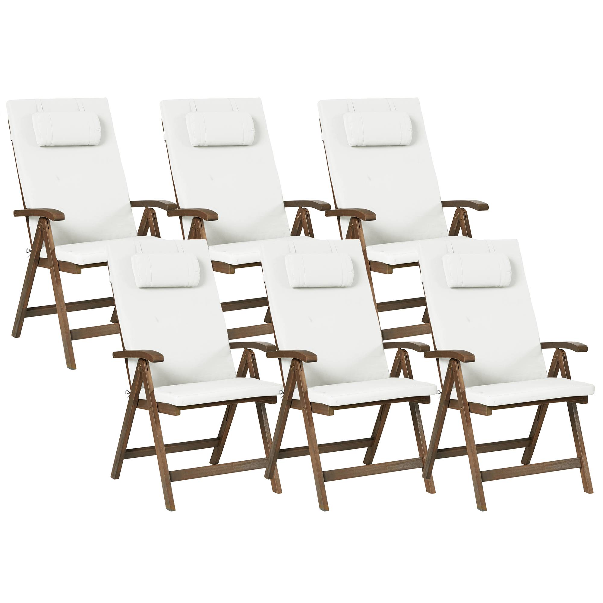 Chaise de jardin Acacia Blanc cassé AMANTEA PREMIUM - Beliani