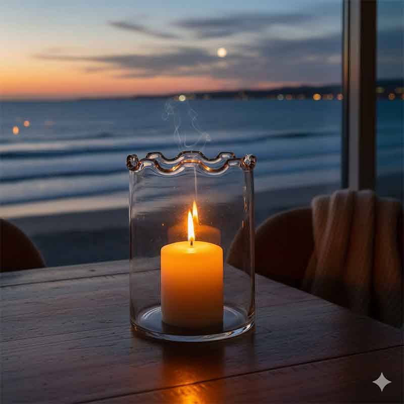 Photophore en verre transparent 27x27x39 cm - J-Line - Image 3