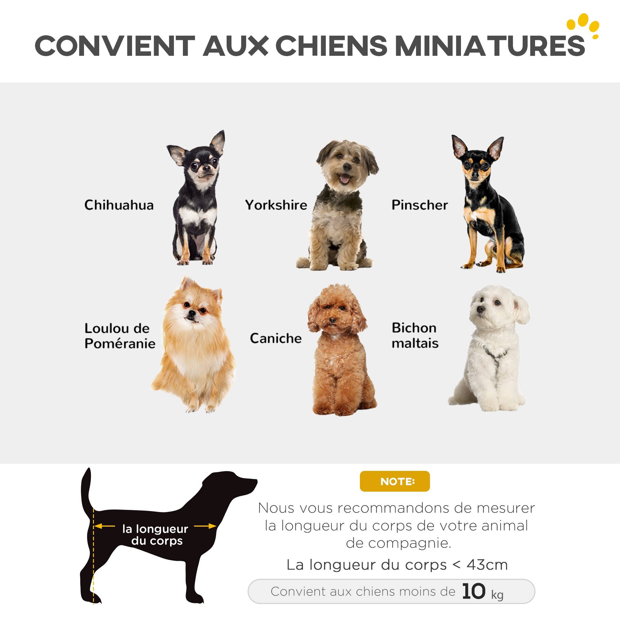 Poussette pour chien poussette petit chien pliable à 4 roues avec tige de poussée réglable 53 x 45 x 28 cm gris - Image 10