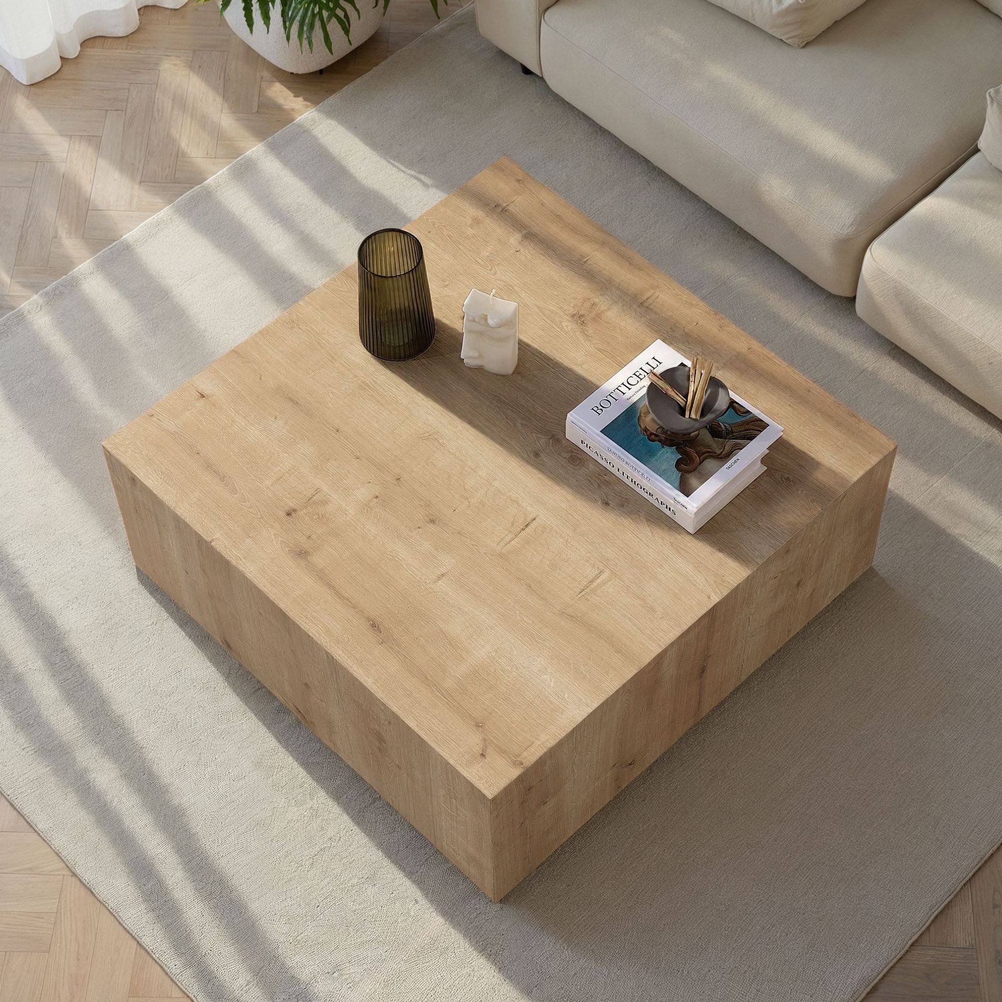 Habitat Et Jardin - Table Basse En Mdf "prizma" - 90 X 90 X 35 Cm - Chêne Saphir -hanah Home - Image 3