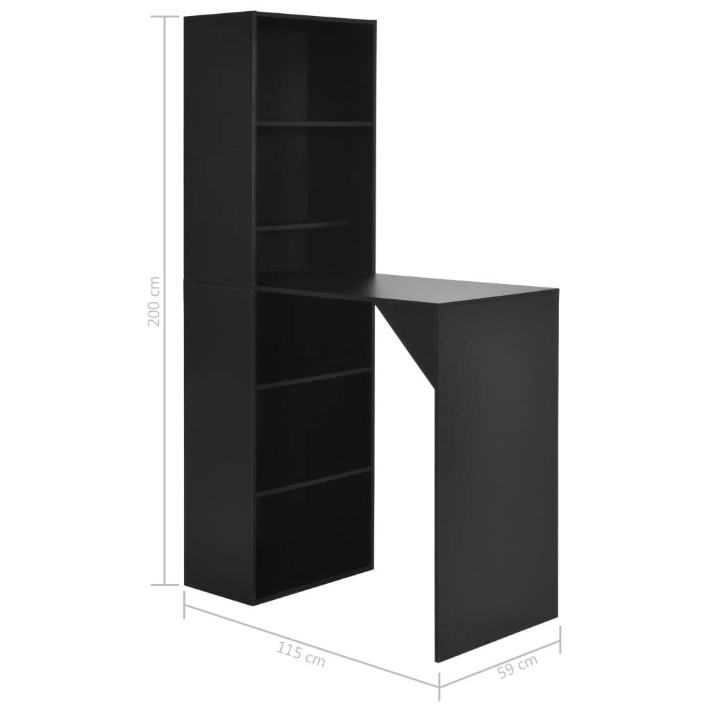 Helloshop26 - Table haute mange debout bar bistrot avec armoire noir 200 cm - Image 6