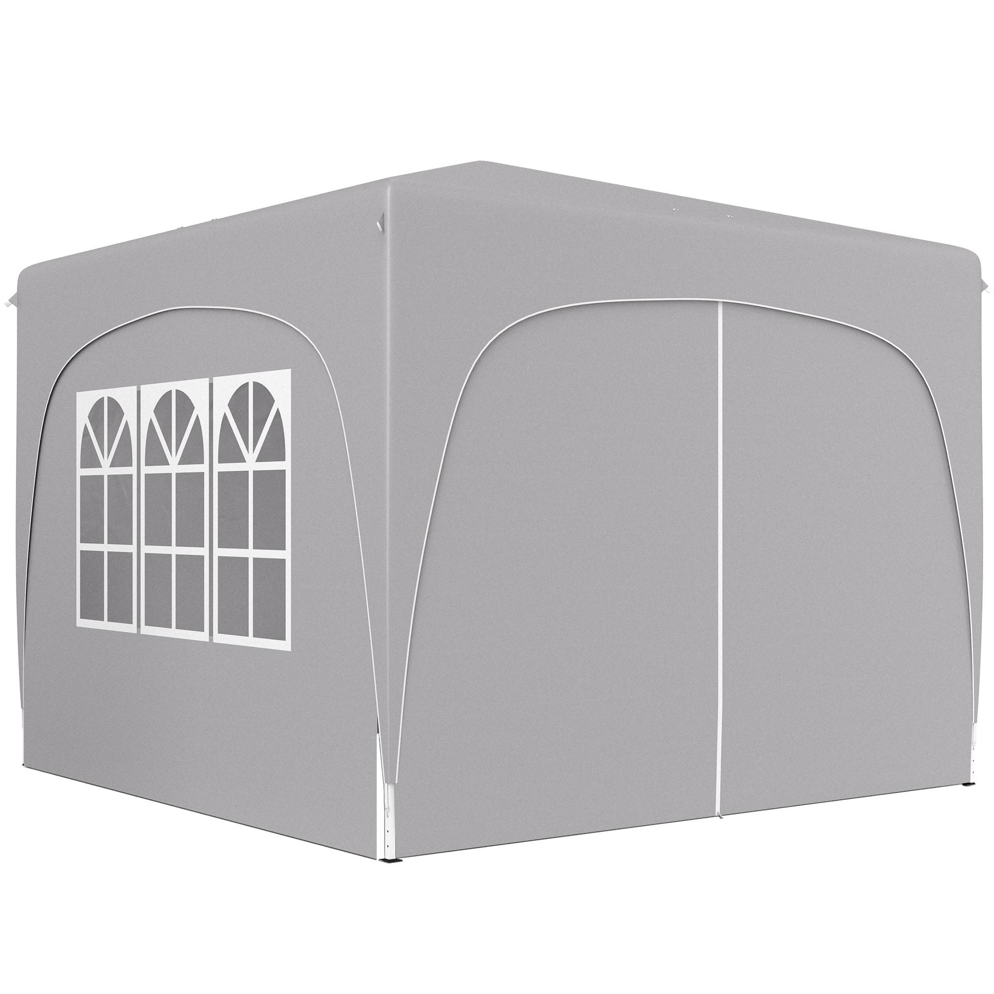 Sans Marque - Tonnelle de jardin pliante 3 x 3 m avec hauteur réglable, protection UPF 50+ et sac de transport, gris clair - Image 2