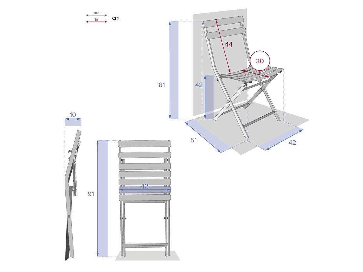 Hesperide - Lot de 2 Chaises de jardin métal pliante Greensboro Groseille - Hesperide - Image 3