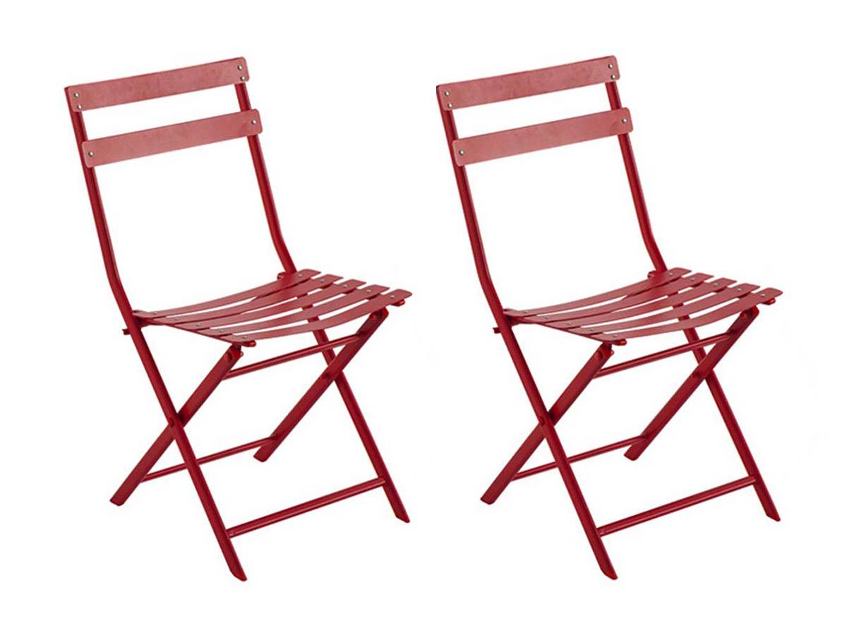 Hesperide - Lot de 2 Chaises de jardin métal pliante Greensboro Groseille - Hesperide - Image 1