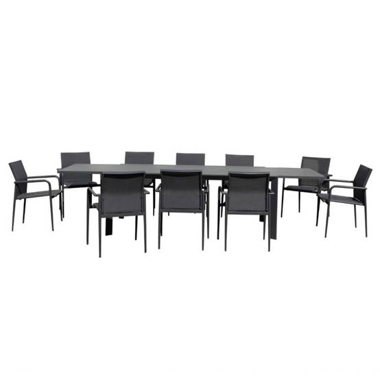 Ensemble 8/12p en full aluminium Gris avec 10 fauteuils MODULO - Image 1
