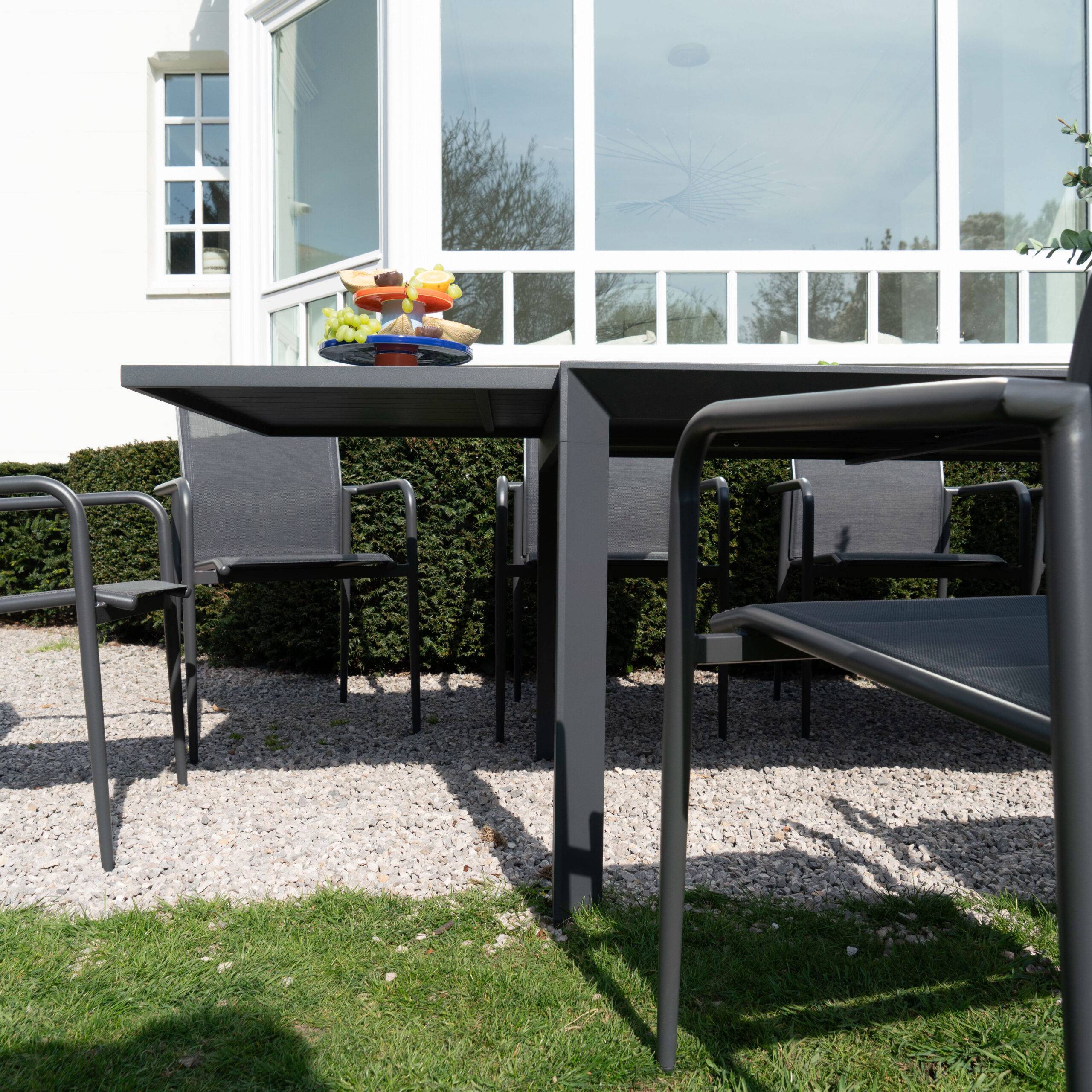 Ensemble 8/12p en full aluminium Gris avec 10 fauteuils MODULO - Image 4