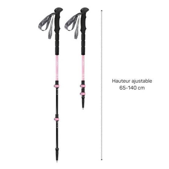 Bâtons de marche SIERRA (lot de 2) en métal + lumière - Léger et Pliable LOVORK - Image 3