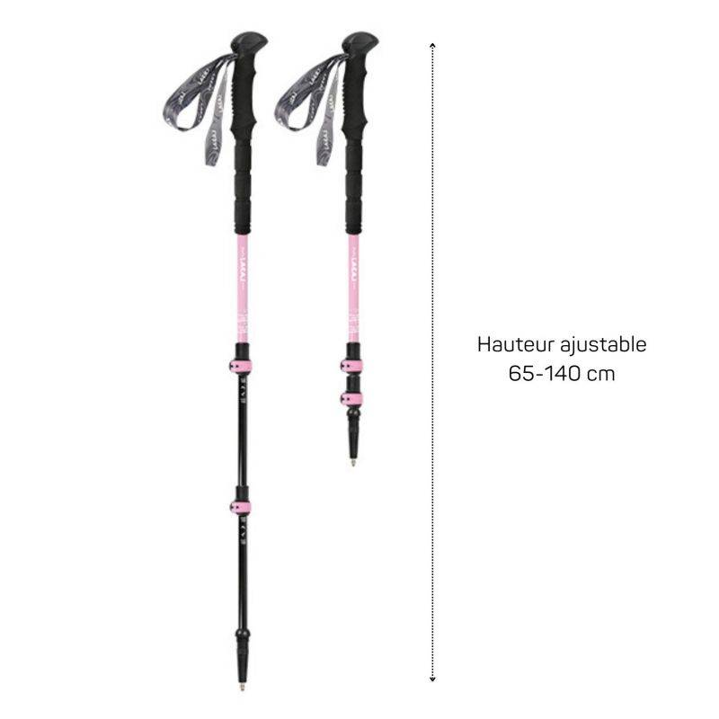 Bâtons de marche SIERRA (lot de 2) en métal + lumière - Léger et Pliable LOVORK - Image 3
