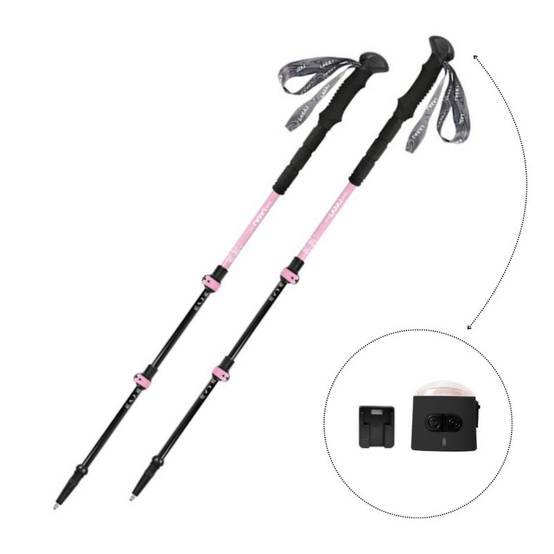 Bâtons de marche SIERRA (lot de 2) en métal + lumière - Léger et Pliable LOVORK - Image 2