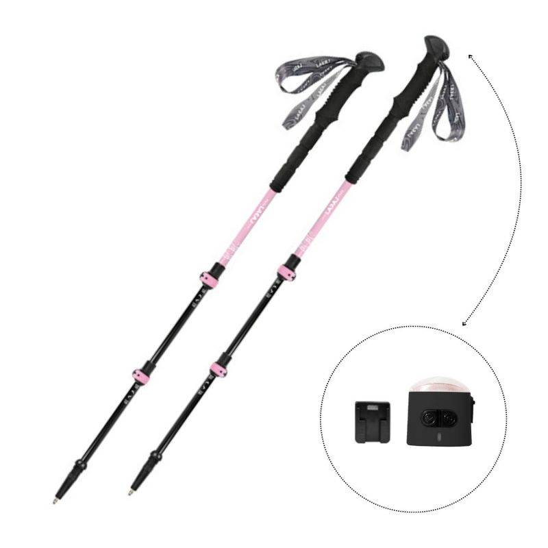 Bâtons de marche SIERRA (lot de 2) en métal + lumière - Léger et Pliable LOVORK - Image 2