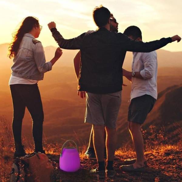 Lumisky - Lampe enceinte bluetooth sans fil - LUMISKY - MINI MAY PLAY - H23 cm - LED blanc et multicolore dimmable - Image 3