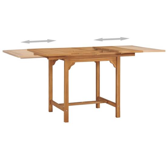 Table extensible de jardin | Table d'extérieur (110-160)x80x75 cm Teck solide - Image 4