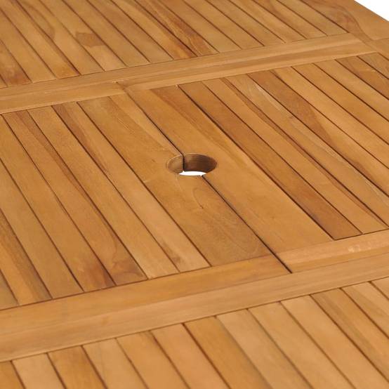Table extensible de jardin | Table d'extérieur (110-160)x80x75 cm Teck solide - Image 8