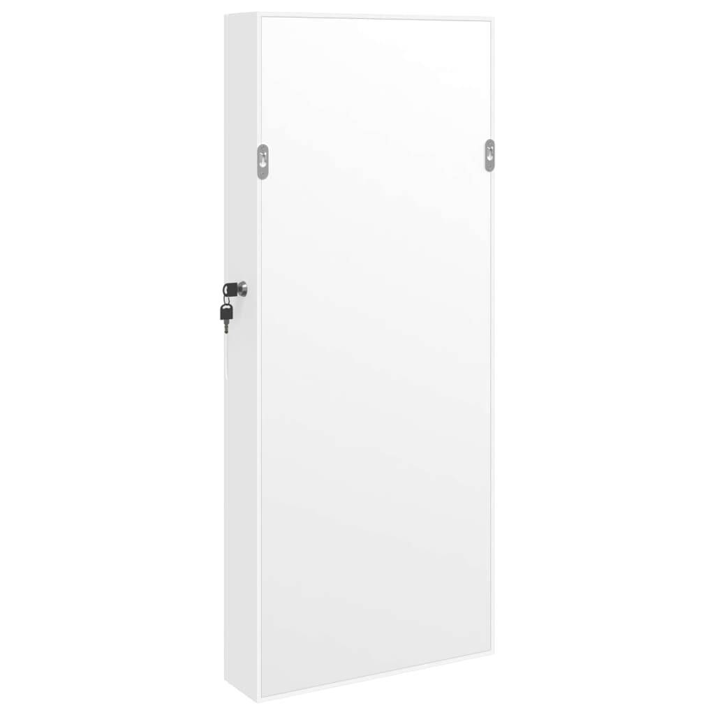 Miroir Murale avec rangement - Armoire à bijoux avec miroir blanc 37,5x10x90 cm PC160 - Image 7