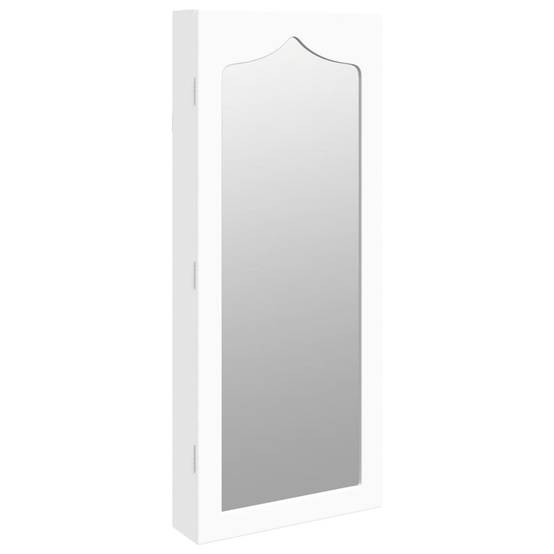 Miroir Murale avec rangement - Armoire à bijoux avec miroir blanc 37,5x10x90 cm PC160 - Image 1