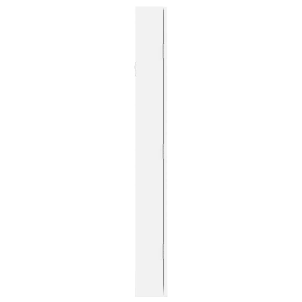 Miroir Murale avec rangement - Armoire à bijoux avec miroir blanc 37,5x10x90 cm PC160 - Image 6