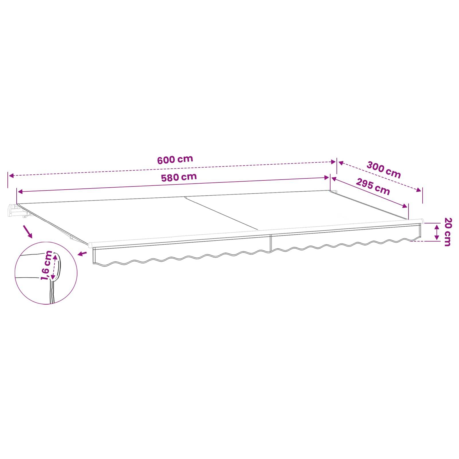 Prolenta Premium - Auvent polyester multicolore 580 x 295 cm - Prolenta premium p369.5 - Image 6