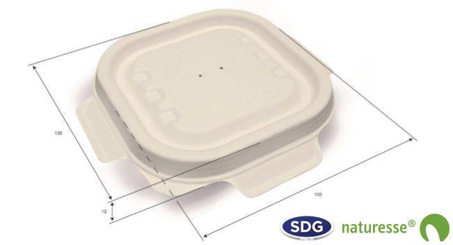 Couvercle Pulpe de Cellulose Biodégradable pour Barquette 3452 et 3453 - SDG - Lot de 500