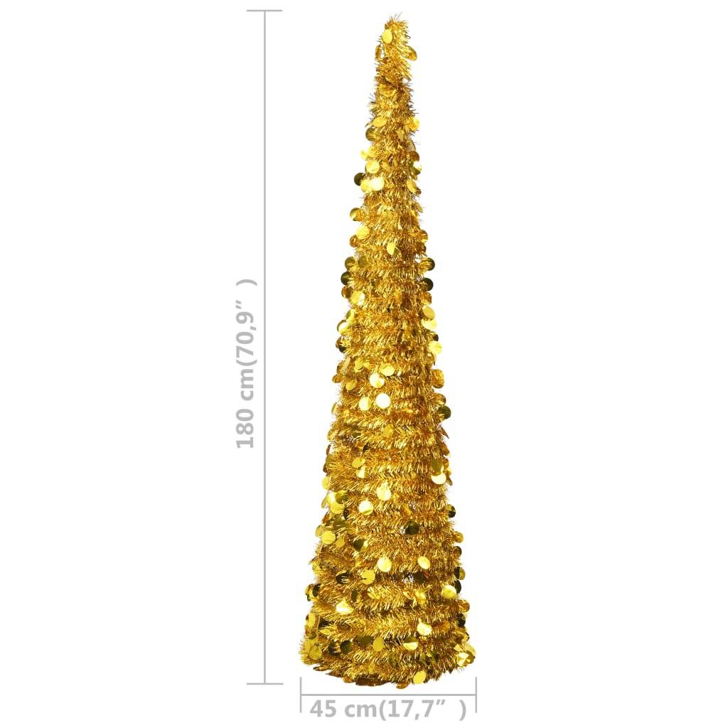 Vidaxl - Sapin de Noël artificiel escamotable doré 180 cm PET vidaXL 320984 - Image 6