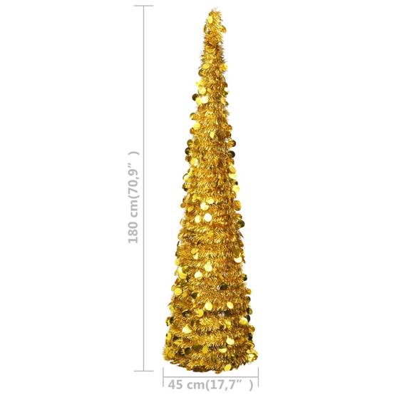 Vidaxl - Sapin de Noël artificiel escamotable doré 180 cm PET vidaXL 320984 - Image 3