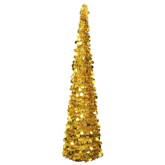 Vidaxl - Sapin de Noël artificiel escamotable doré 180 cm PET vidaXL 320984 - Image 1