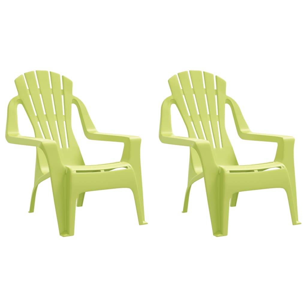 Lot de 2 Chaises de jardin pour enfants - Chaises d'extérieur - Fauteuils de jardin vert 37x34x44 cm PP - Image 1