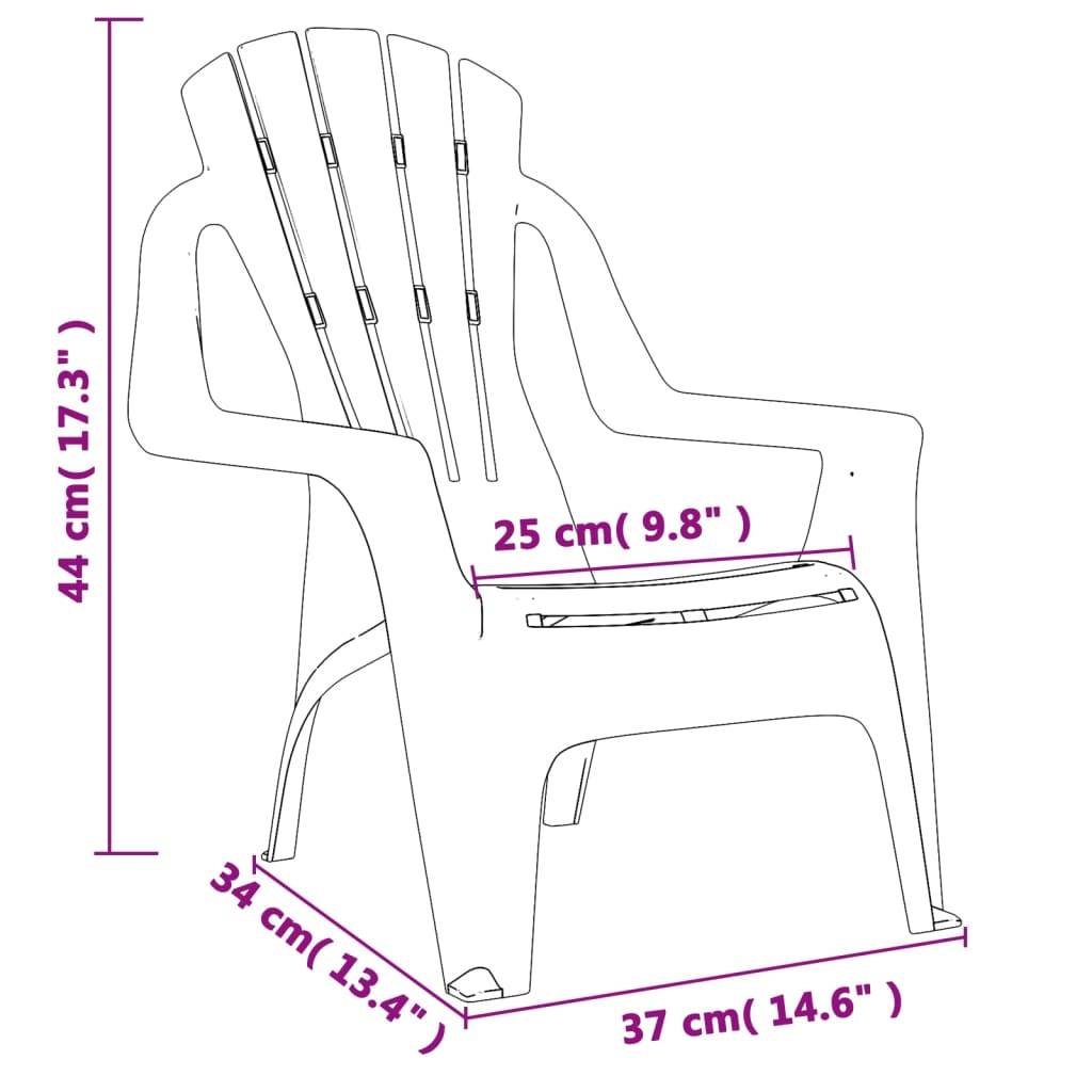 Lot de 2 Chaises de jardin pour enfants - Chaises d'extérieur - Fauteuils de jardin vert 37x34x44 cm PP - Image 8