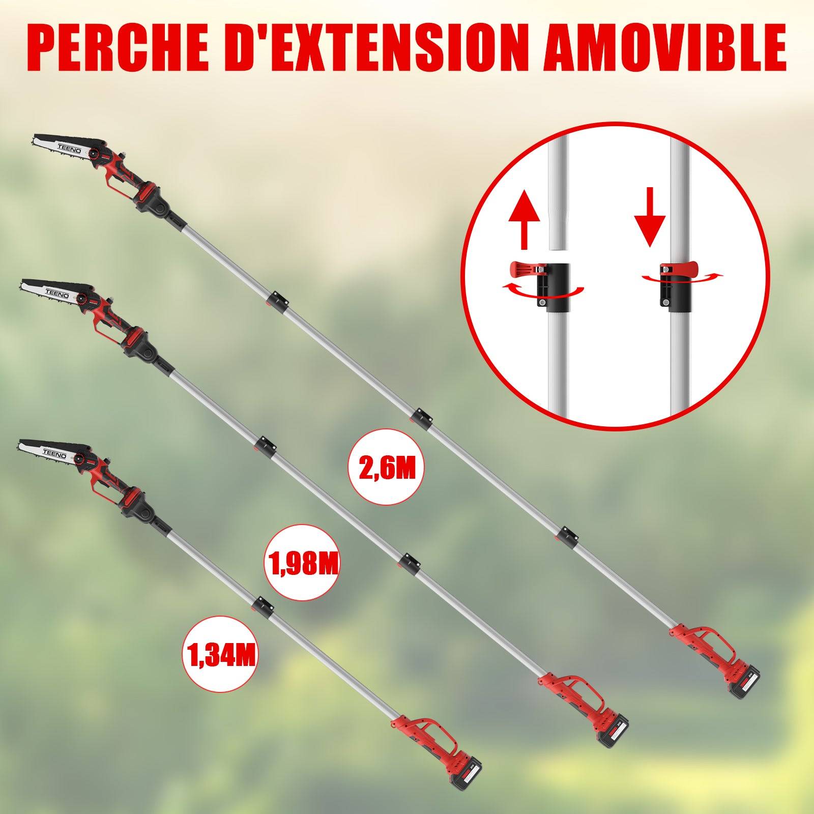 Teeno - Tronçonneuse électrique, sécateur électrique 2 en 1, tronçonneuse sans balais - Image 5