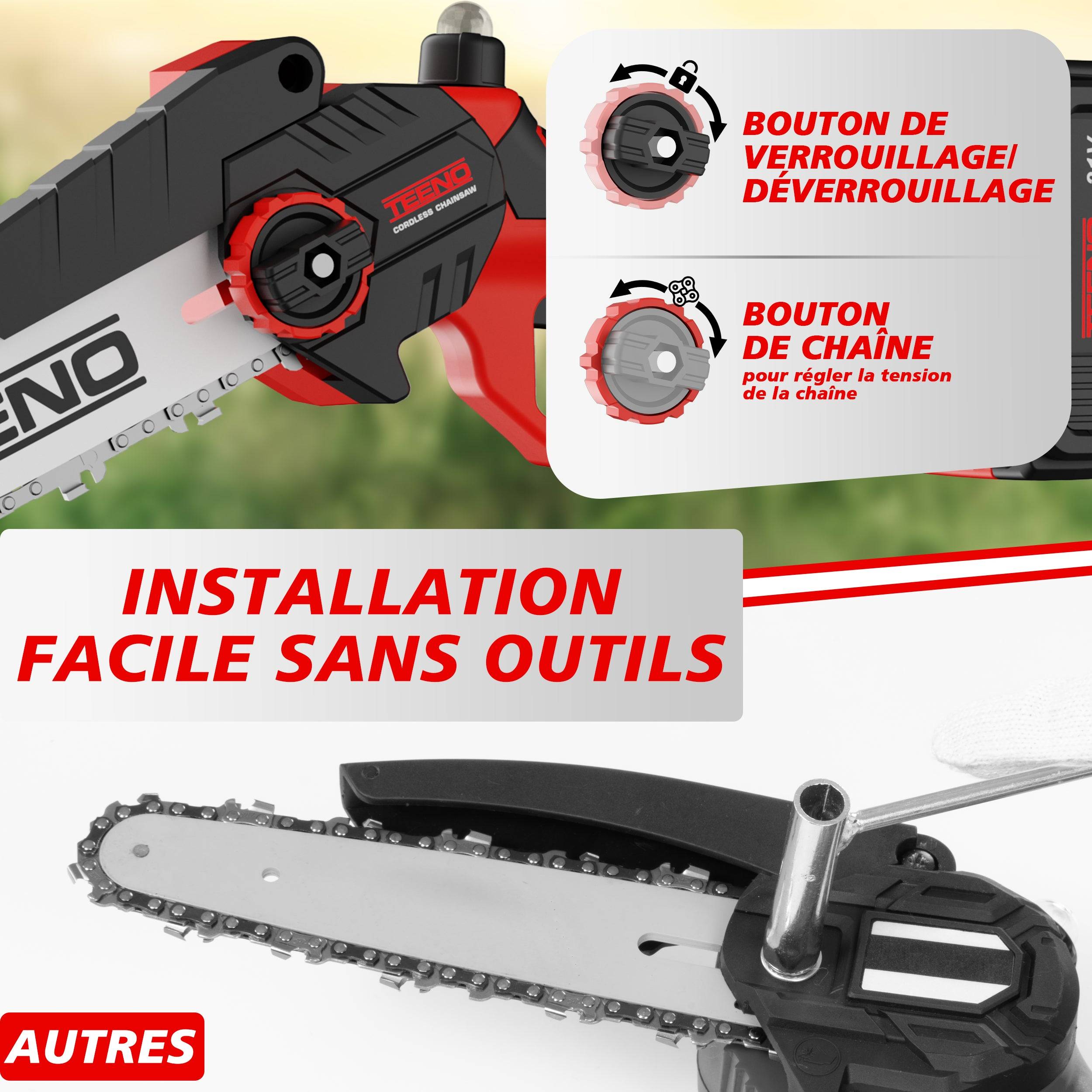 Teeno - Tronçonneuse électrique, sécateur électrique 2 en 1, tronçonneuse sans balais - Image 3