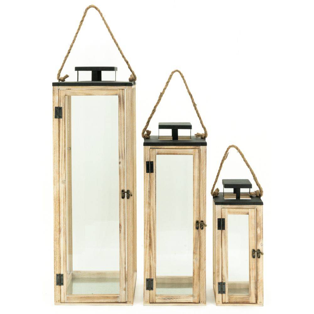 Aubry Gaspard - Lanternes en bois et métal (Lot de 3) - Image 2