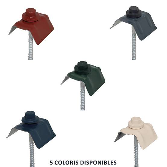Kit de 50 fixations pour bac acier 1045 (vis L 100 x diam 6 mm) - Coloris - Vert 6009 - Image 2