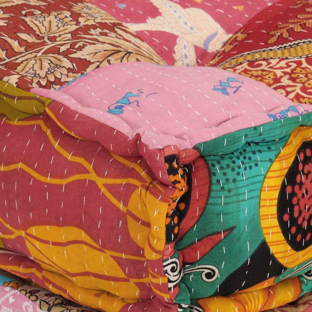 Pouf modulaire coton multicolore 70 x 70 x 56 cm - PANGIVO - Image 9