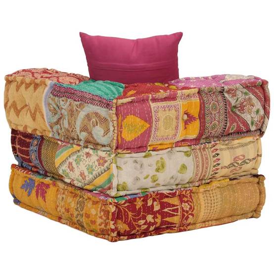 Pouf modulaire coton multicolore 70 x 70 x 56 cm - PANGIVO - Image 8