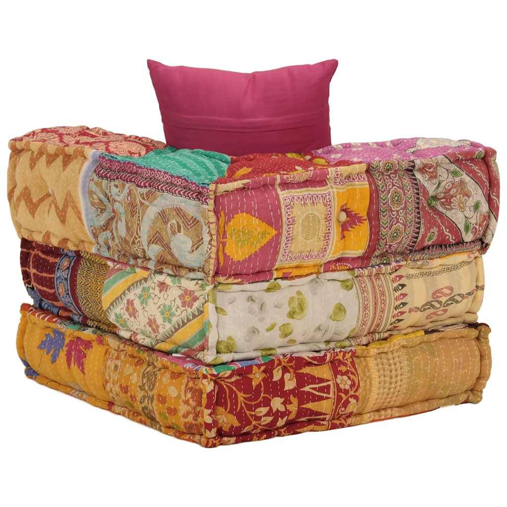 Pouf modulaire coton multicolore 70 x 70 x 56 cm - PANGIVO - Image 8