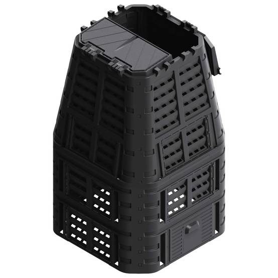 Composteur de jardin plastique noir 93.3 x 93.3 x 146 cm - PANGIVO - Image 3