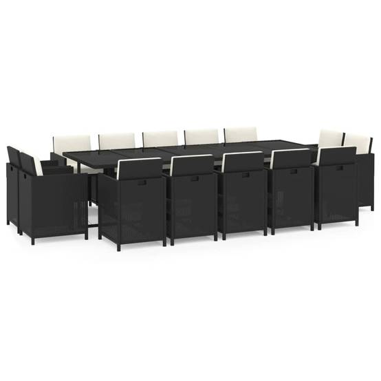 Salon de Jardin Repas 14 Personnes Extensible et Encastrable Noir – ComfortXL Outdoor Living - Image 2