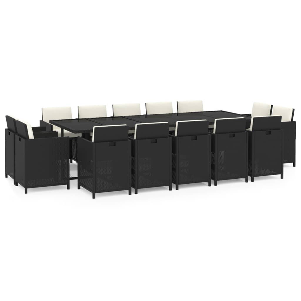 Salon de Jardin Repas 14 Personnes Extensible et Encastrable Noir – ComfortXL Outdoor Living - Image 2