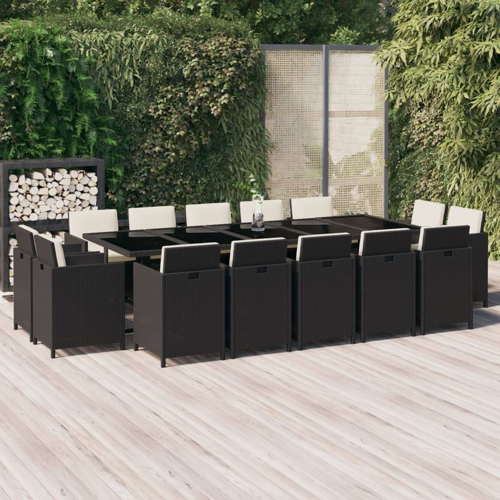 Salon de Jardin Repas 14 Personnes Extensible et Encastrable Noir – ComfortXL Outdoor Living - Image 1