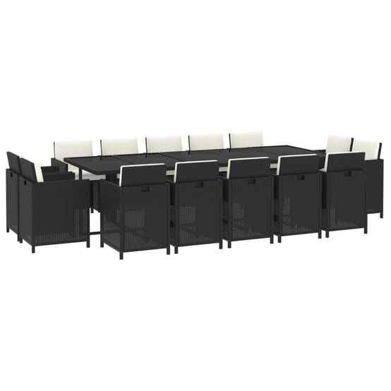 Salon de Jardin Repas 14 Personnes Extensible et Encastrable Noir – ComfortXL Outdoor Living - Image 3
