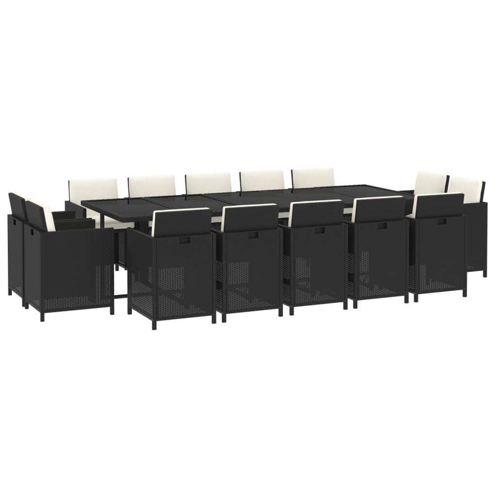 Salon de Jardin Repas 14 Personnes Extensible et Encastrable Noir – ComfortXL Outdoor Living - Image 3