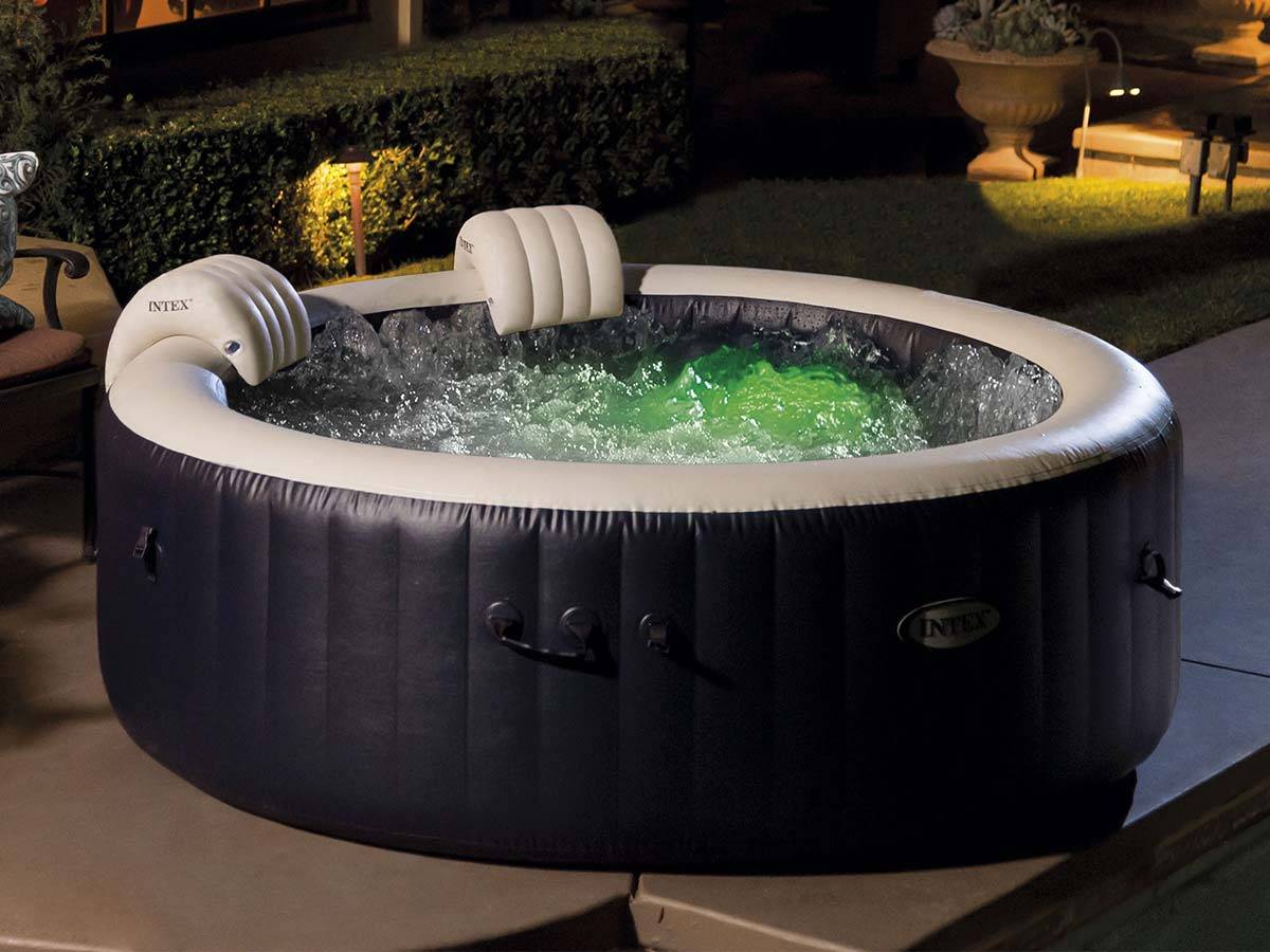 Kit spa gonflable Intex PureSpa Blue Navy rond Bulles 6 places + Kit d'entretien - Image 2
