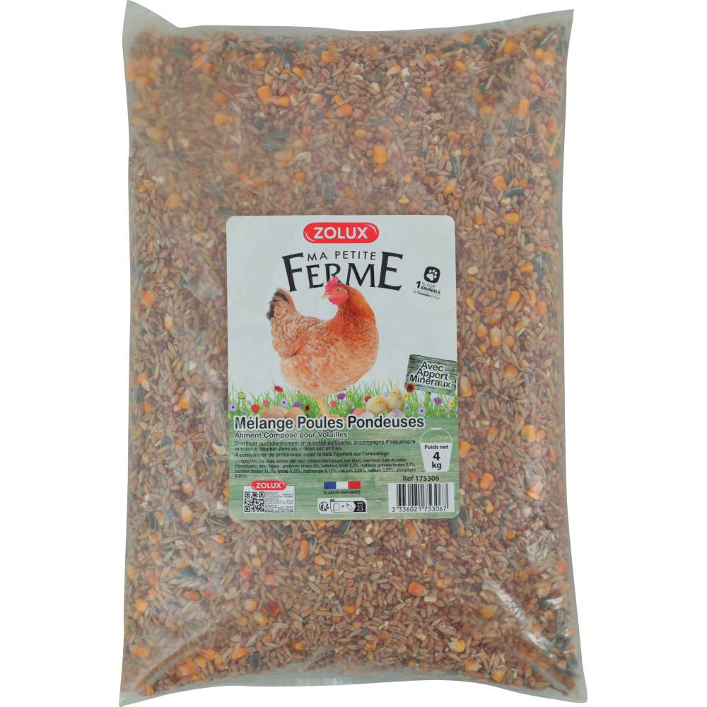 Zolux - Aliment composé mélange pour poules pondeuses 4 kg basse cour - Image 1