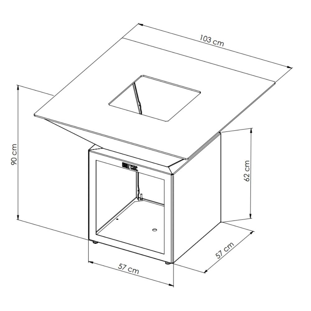 Brasero Cevenol Corten Bois Carre 103 Simple Cuve - GRILL CHIC - Image 5