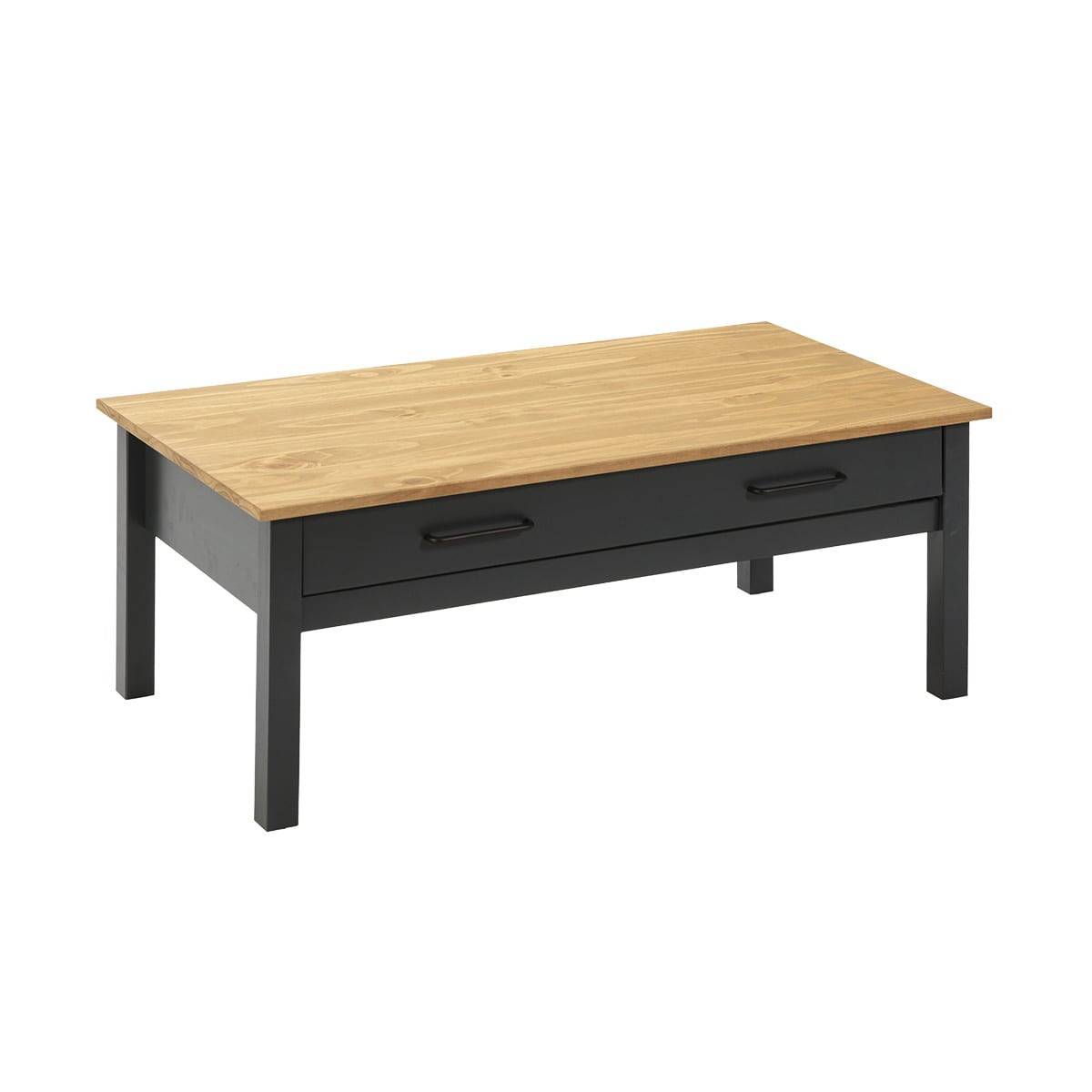 Pack Meuble TV + Table Basse + Buffet Haut + Buffet Bas 3P Bois et Bleu Pétrole - TINA - Image 4