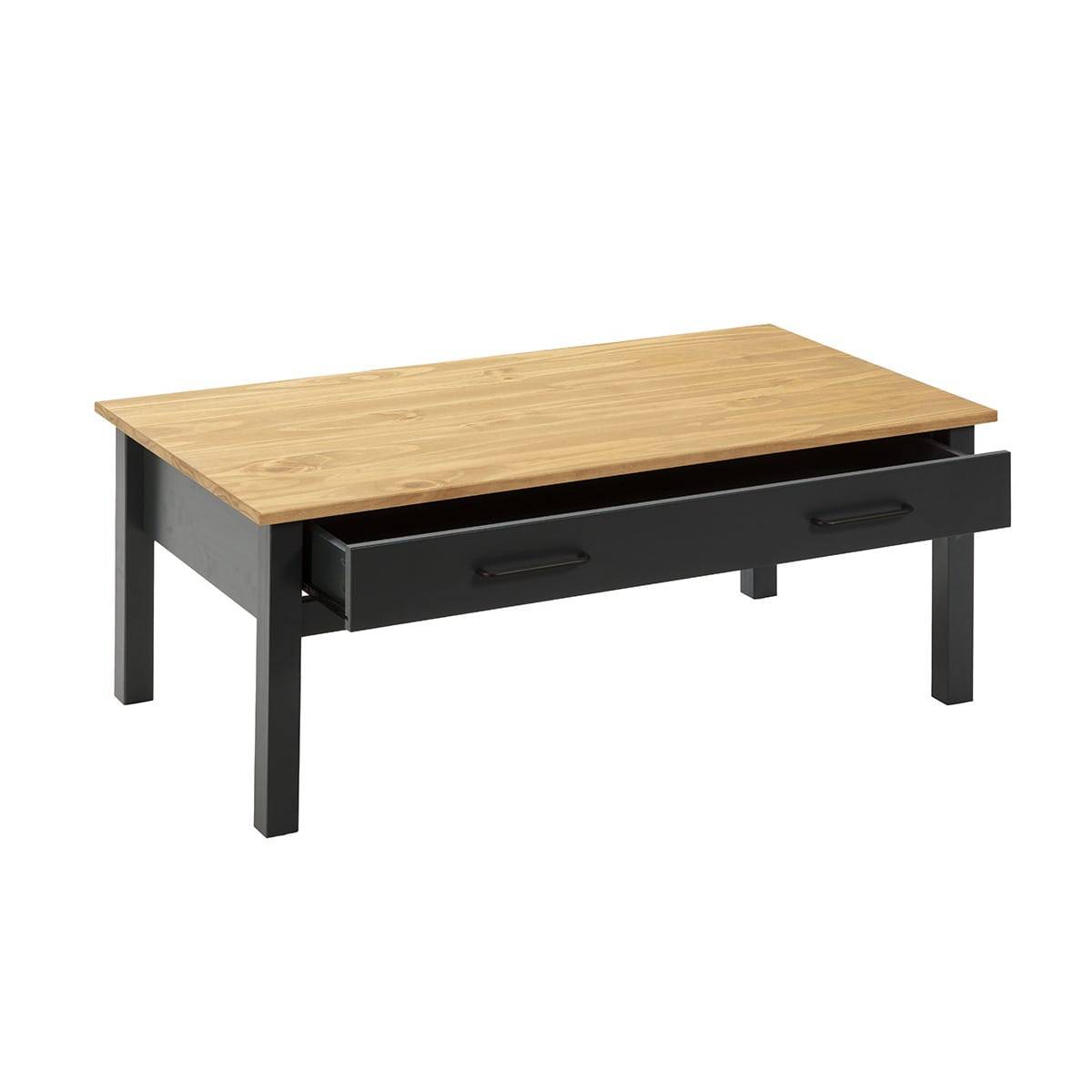 Pack Meuble TV + Table Basse + Buffet Haut + Buffet Bas 3P Bois et Bleu Pétrole - TINA - Image 10